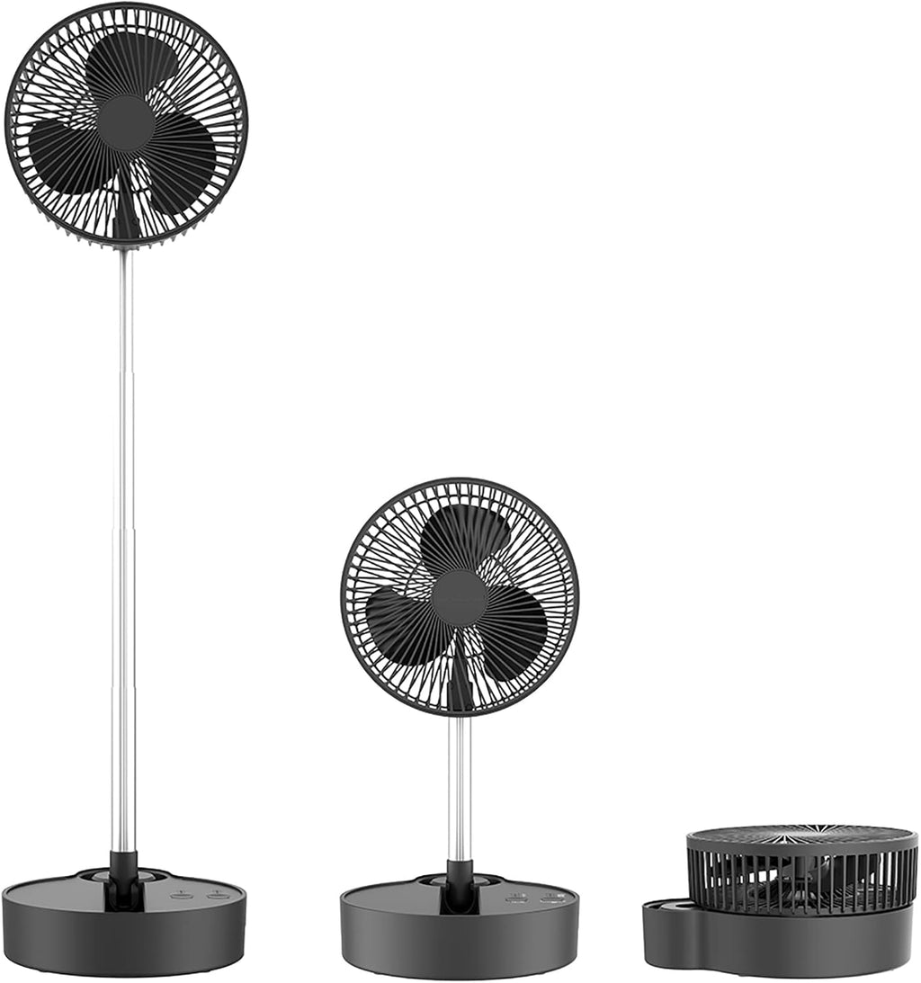 8 Portable Rechargeable Oscillating Fan, 10000mAh, 3 Speeds, Foldable, Quiet USB Desk Fan, Pack of 2 J271449