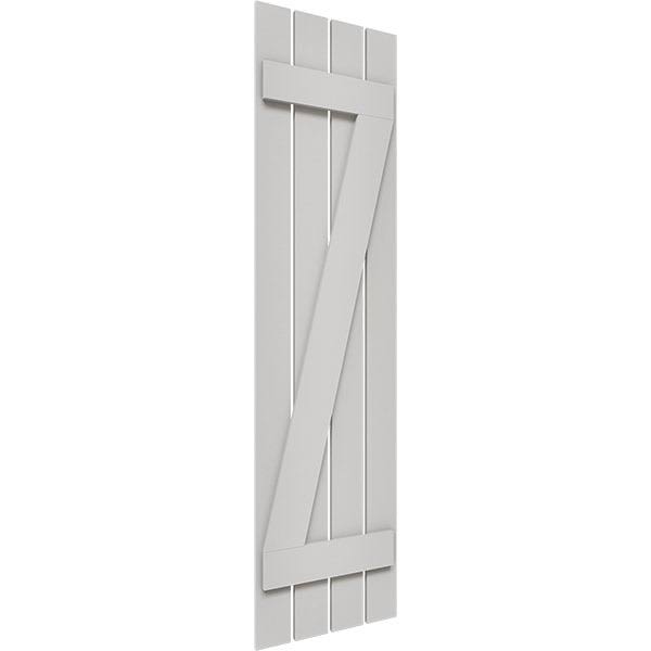 Rustic Four Board Spaced Board-n-Batten Faux Wood Shutters F24151