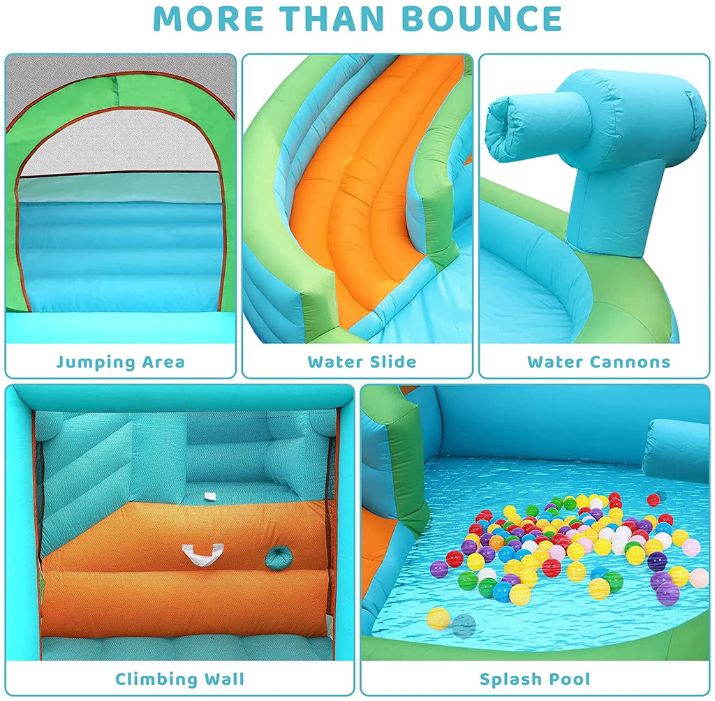 Kids Inflatable Bounce House Water Slide with Splash Pool and Blower R287903