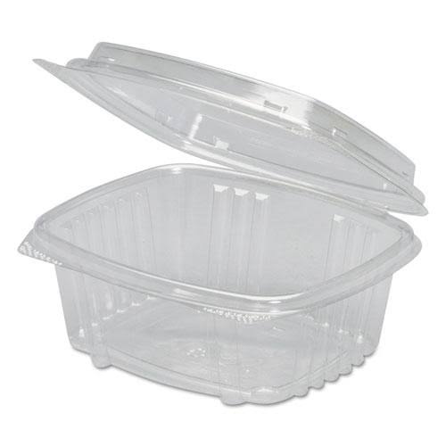 32 oz Clear Plastic Hinged-Lid Deli Containers X1602