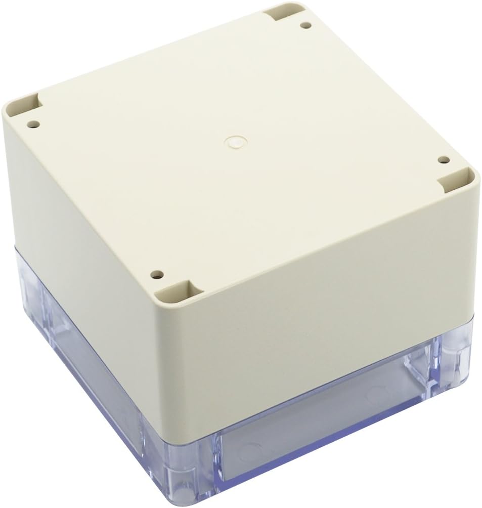 ABS Plastic IP65 Electrical Enclosure Box Grey with Clear Cover 4.7 x 4.7 x 3.5 inch Pack of 2 N924