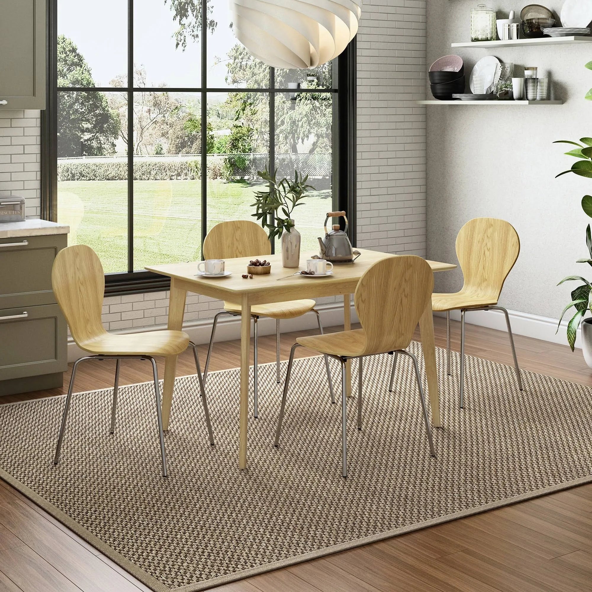 Walnut Armless Dining Chair Set of 4 U450