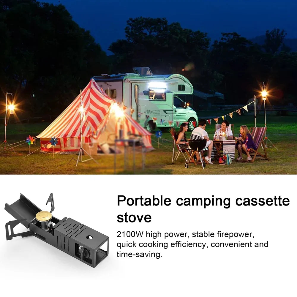 Portable Folding Butane Camping Stove with Piezoelectric Ignition H288