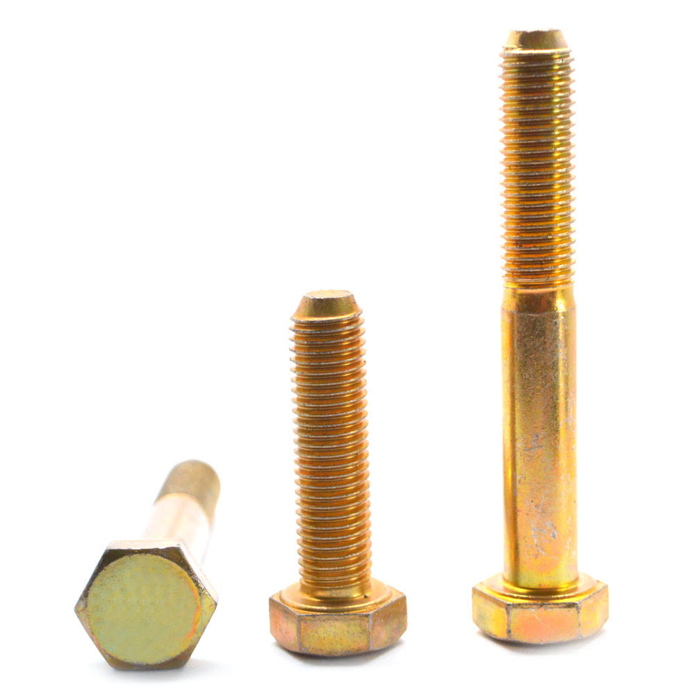 7/8x22-9 x 3x22 Coarse Thread Grade 8 Hex Cap Screw Alloy Steel Yellow Zinc Plated C398072
