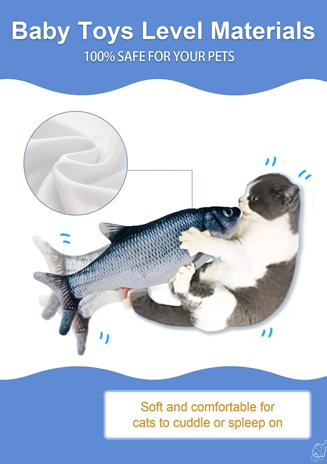 Moving Cat Kicker Fish Toy P5669
