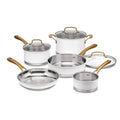 8pc Stainless Steel Cookware Set with Brushed Gold Handles Matte White L606368
