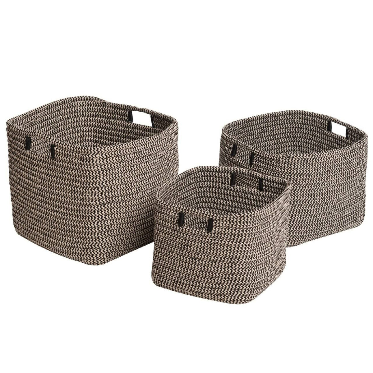 Black and White Industrial Rectangular Storage Basket M771426