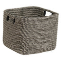 Black and White Industrial Rectangular Storage Basket M771426