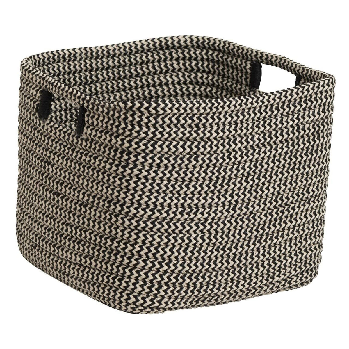 Black and White Industrial Rectangular Storage Basket M771426