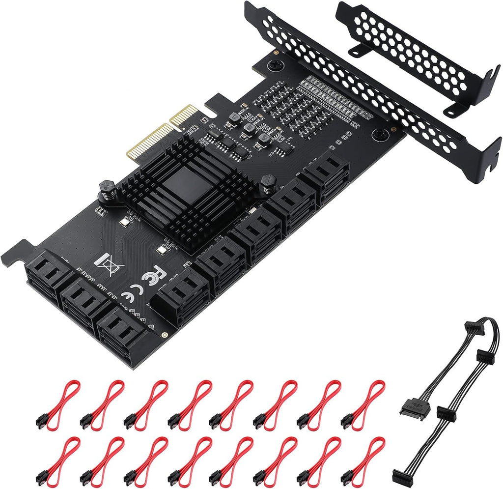 8 Port PCIe SATA 3.0 Card with 8 SATA Cables and Low Profile Bracket D79643