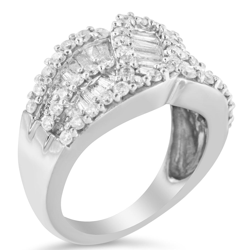 10K White Gold Diamond Knot Band P116891