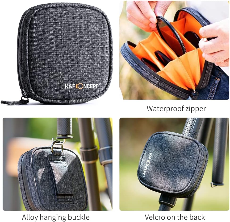 82mm Fixed ND Lens Filter Kit, Neutral Density ND4 ND8 ND64 ND1000 Filter Set with 4-Filter Pouch W297125