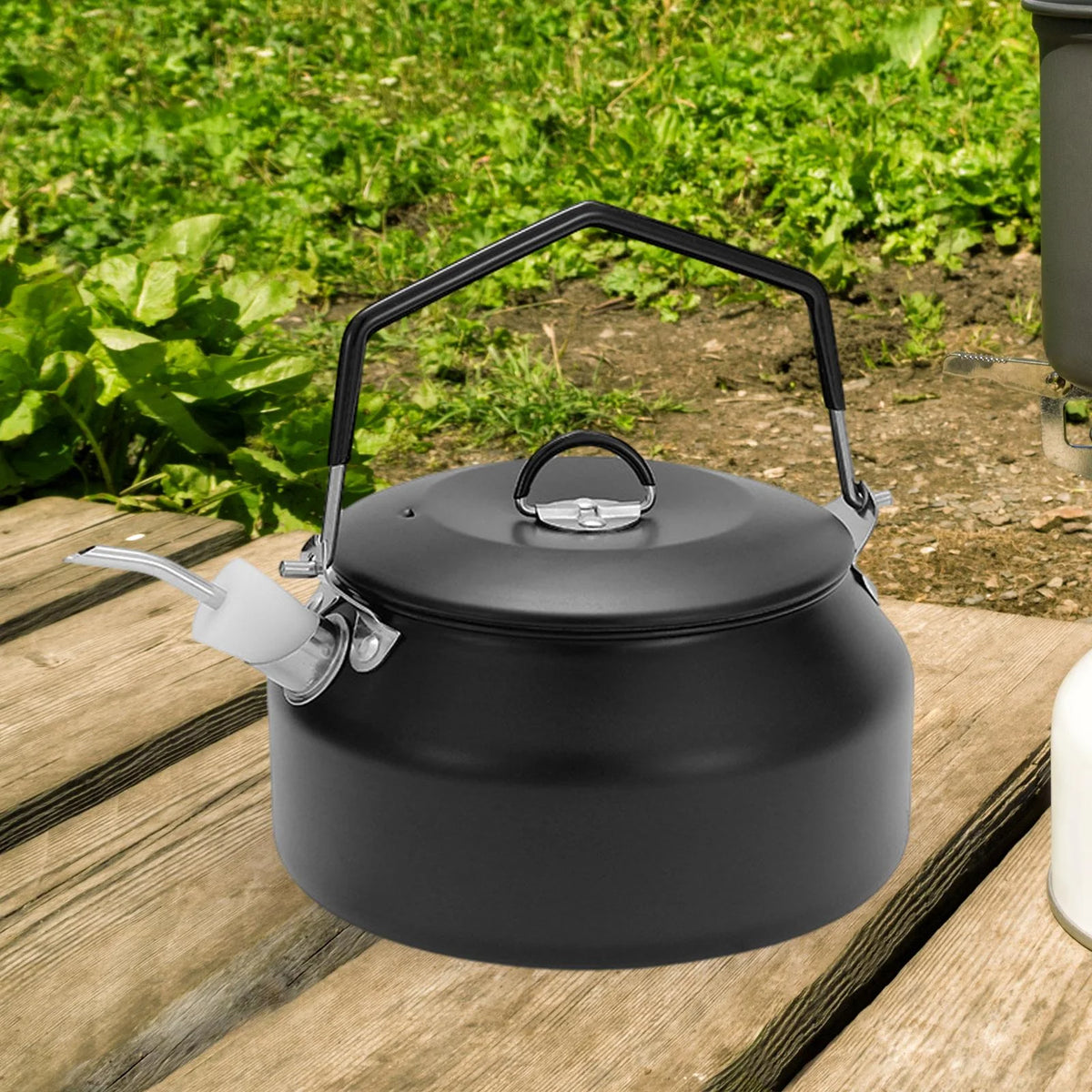 Black 1L Camping Water Kettle with Lockable Handle A1885