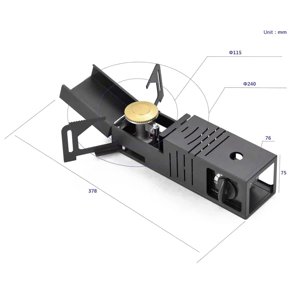 Portable Folding Butane Camping Stove with Piezoelectric Ignition H288