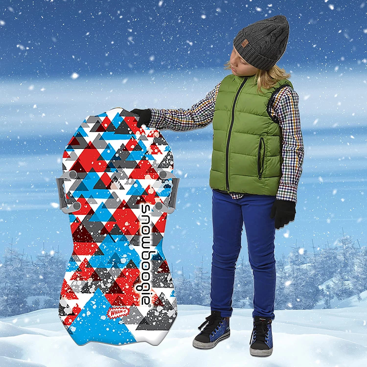 Snow Slider Sled 38" Single Rider PE Foam Core XPE Top Layer Easy Grip Handles Slick Bottom N24607