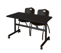 60x22 Flip Top Mobile Training Table with 2 Stack Chairs I6564
