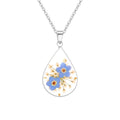 Pressed Flower Teardrop Necklace Y243994