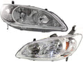 2004 2005 Honda Civic Headlight Assembly Driver and Passenger Side B8774