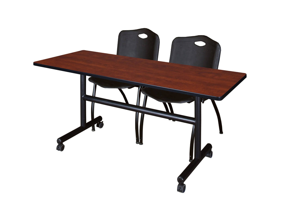 60x22 Flip Top Mobile Training Table with 2 Stack Chairs I6564