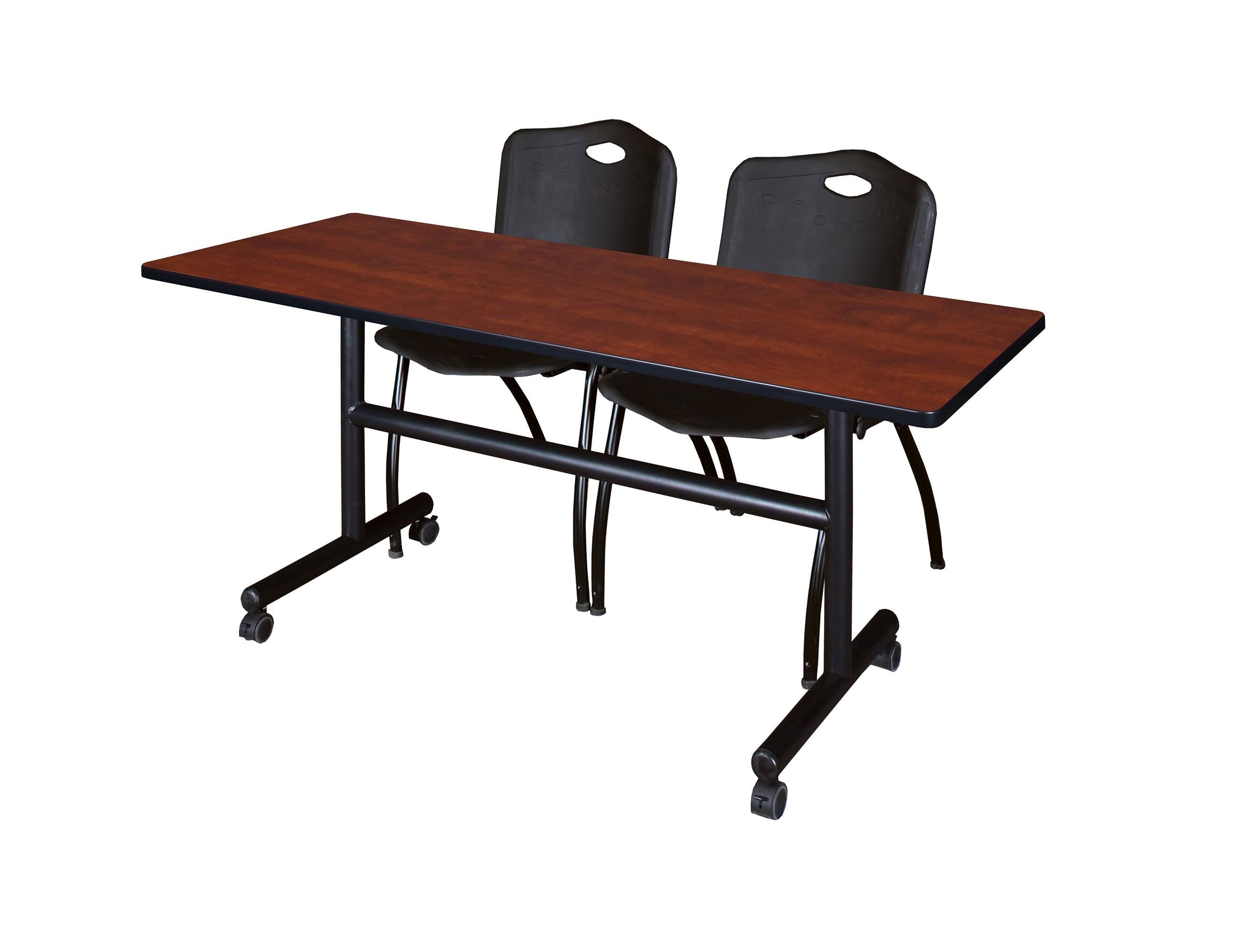 60x22 Flip Top Mobile Training Table with 2 Stack Chairs I6564
