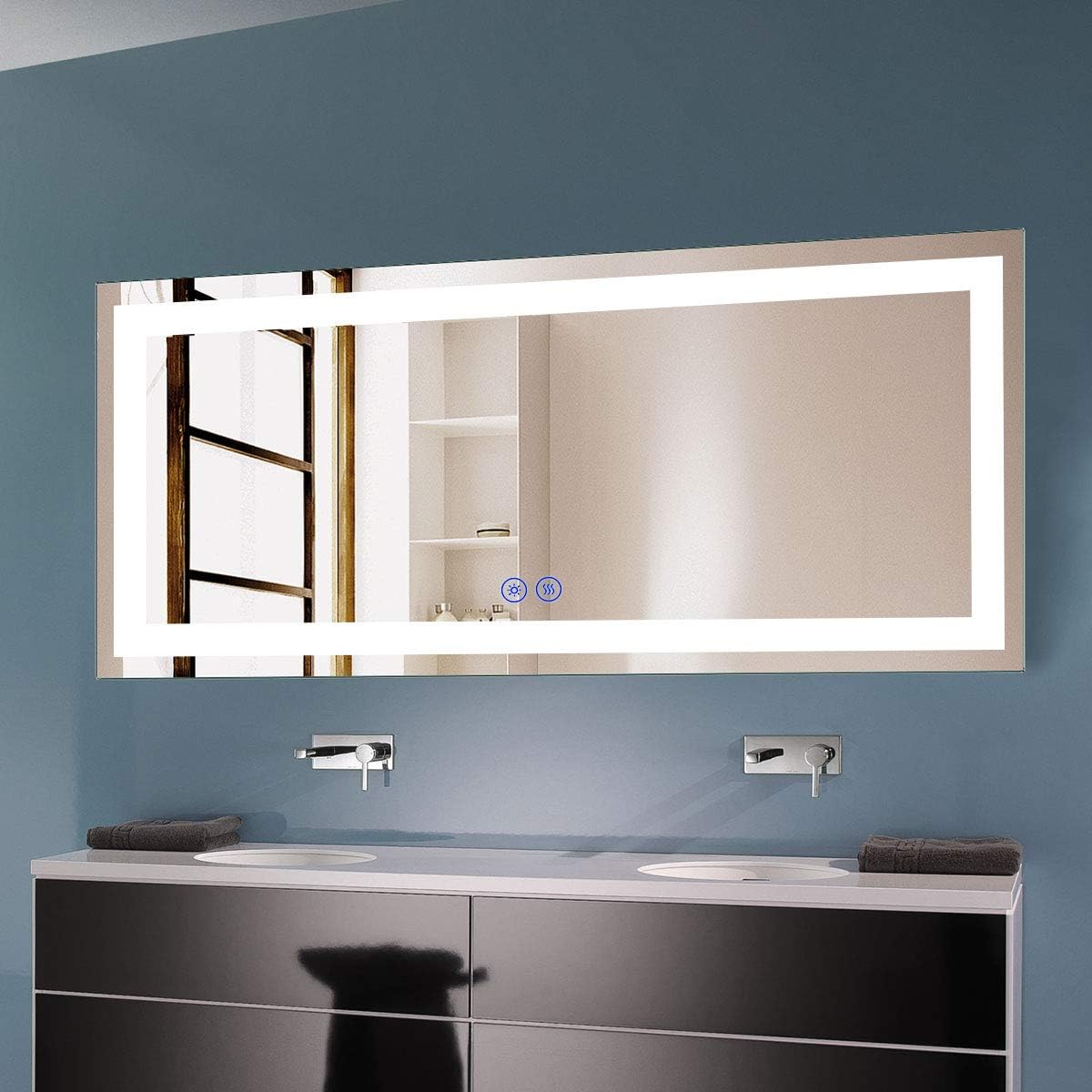 Dimmable LED Bathroom Mirror with Anti-Fog and Bluetooth Function B50274