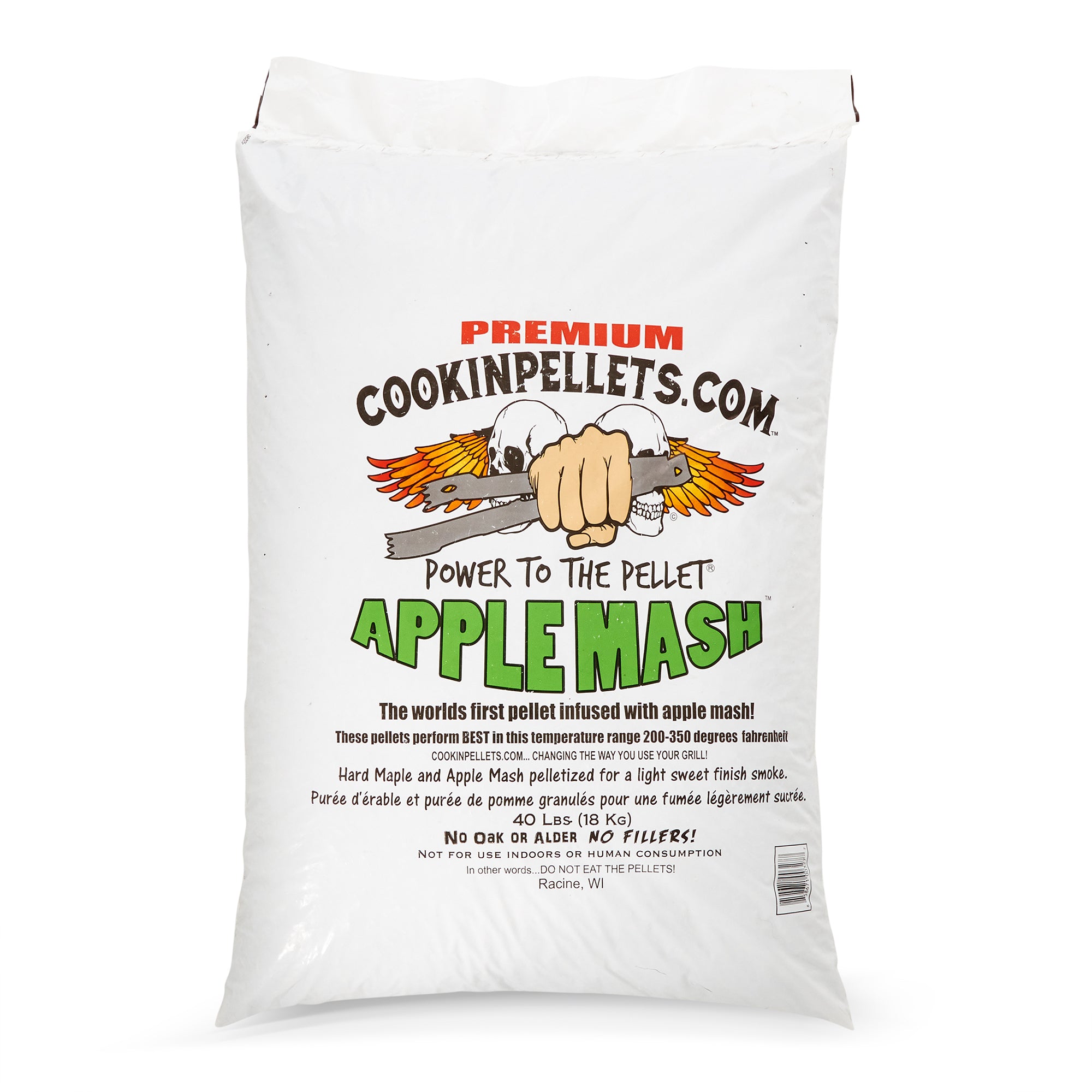 40-Pound Apple Mash Hard Maple Smoker Wood Pellets J7646