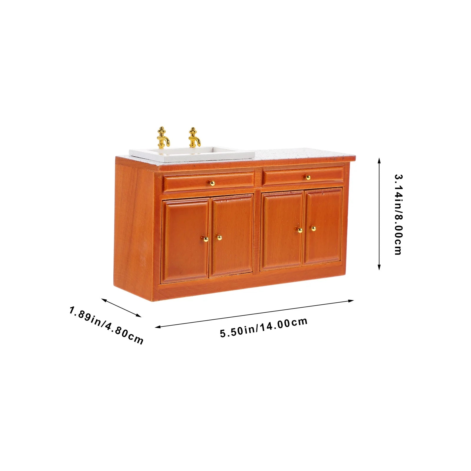 Vintage Mini Wood Dollhouse Sink Furniture Decor Y931