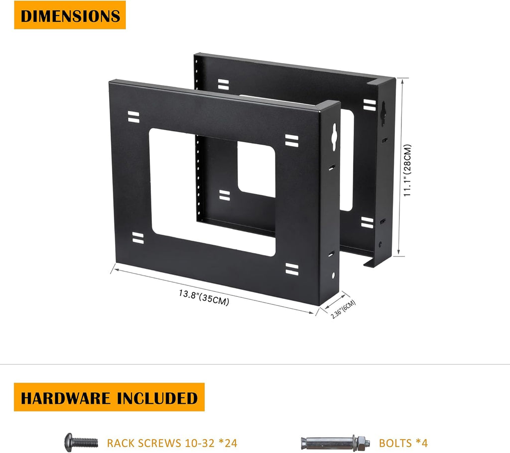 6U Open Frame Rack Wall Mount Desktop Mount Pack of 2 N304