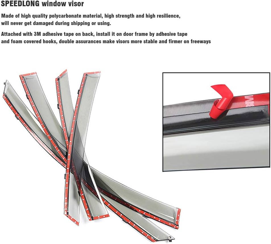 Car Window Visor Vent Shade Deflector Sun/Rain Guards V5921