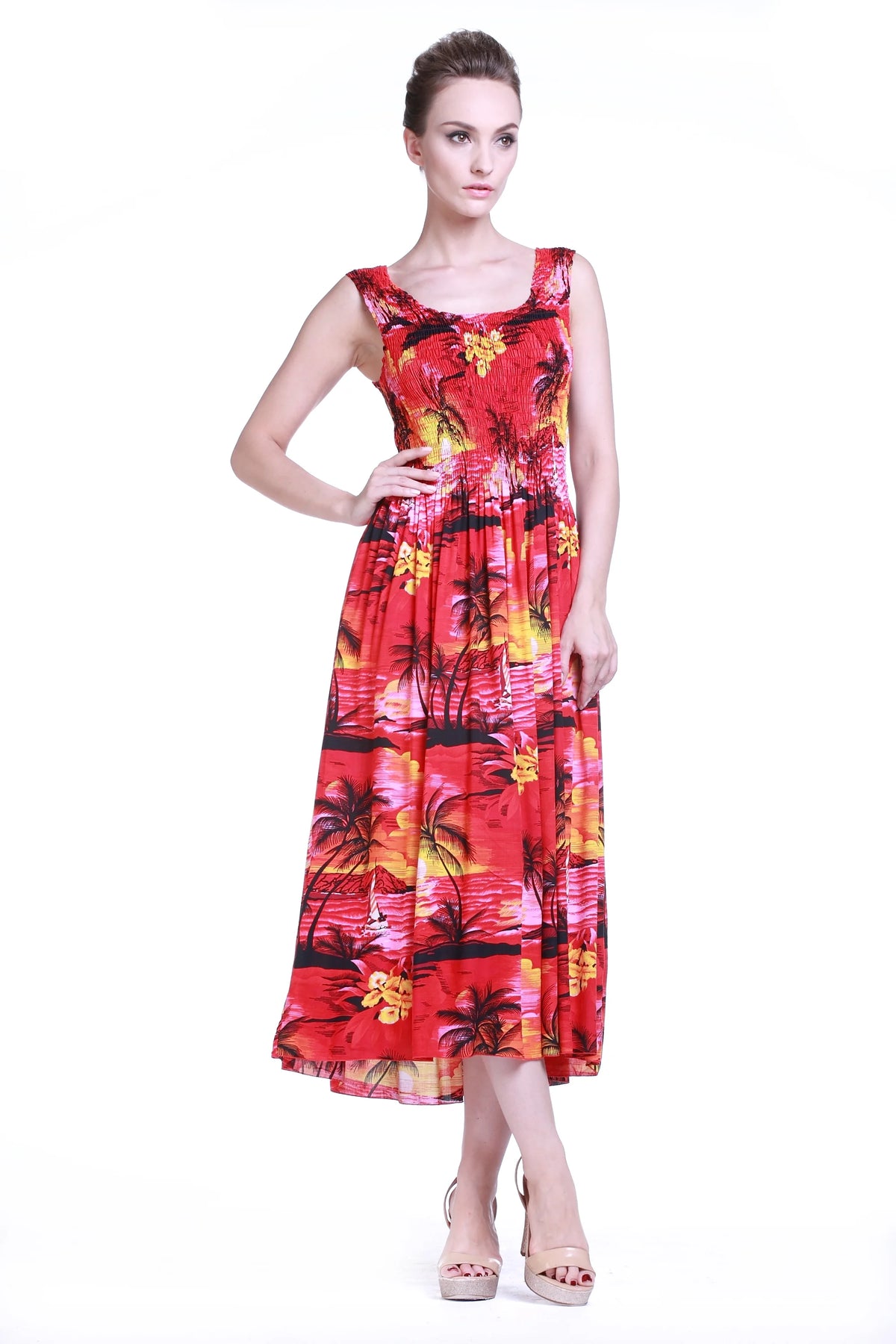 SunRed Hawaiian Maxi Tank Dress F90633