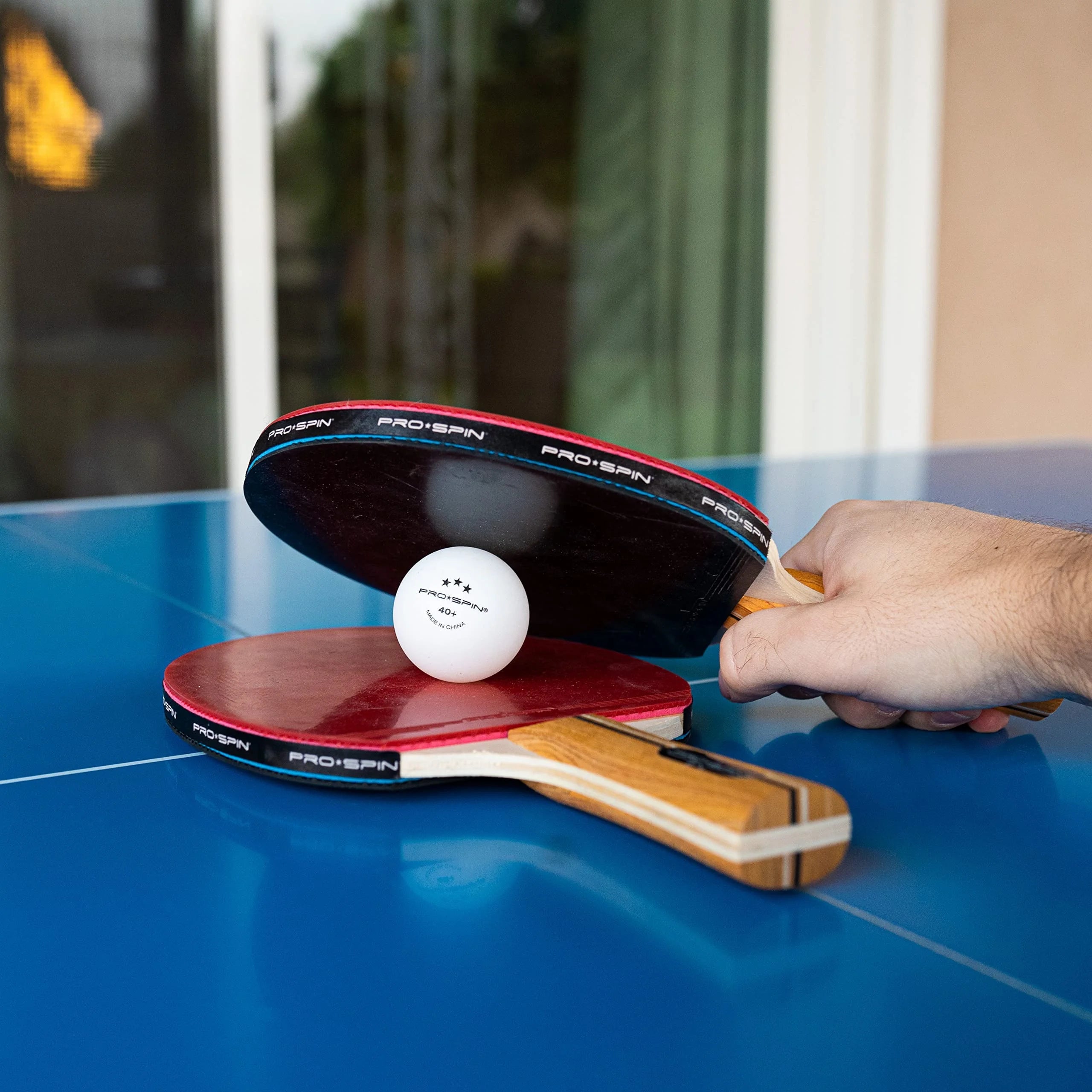 2-Player Table Tennis Racket Set with 3-Star Balls and Storage Case M236083