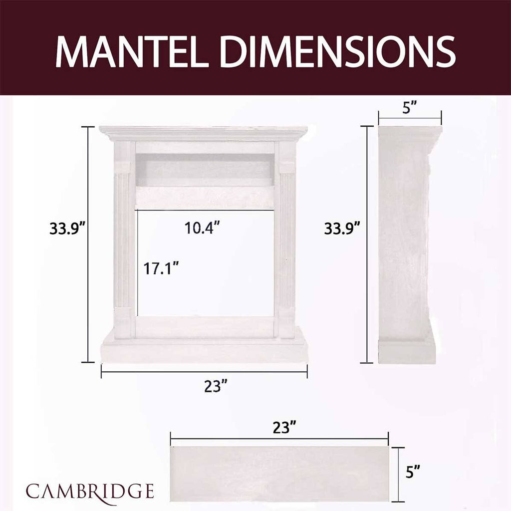 White Mantel Electric Fireplace A7344