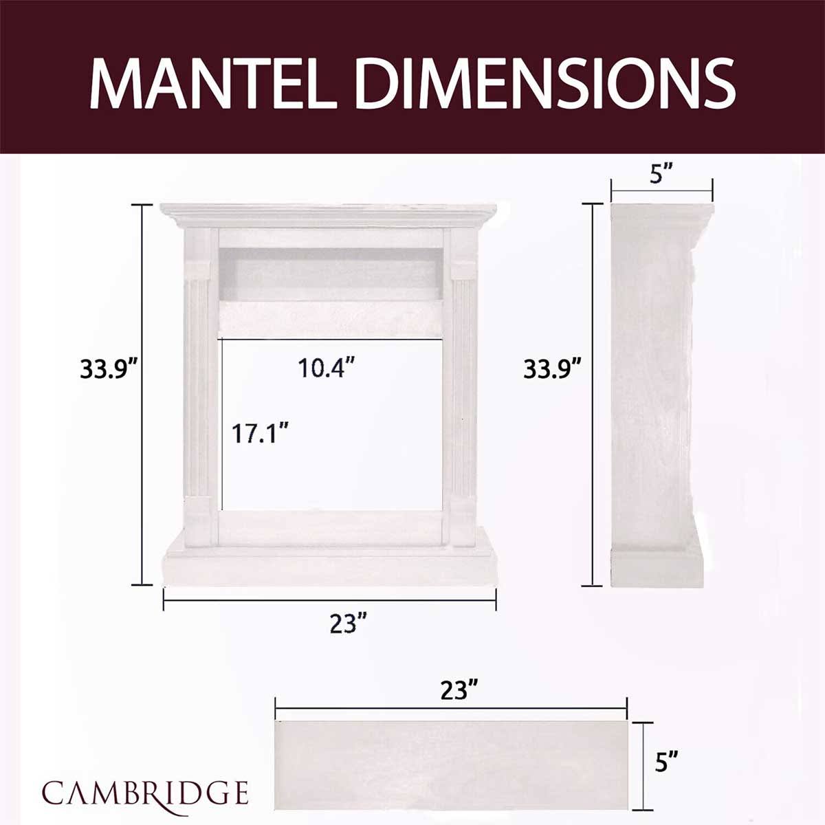 White Mantel Electric Fireplace A7344