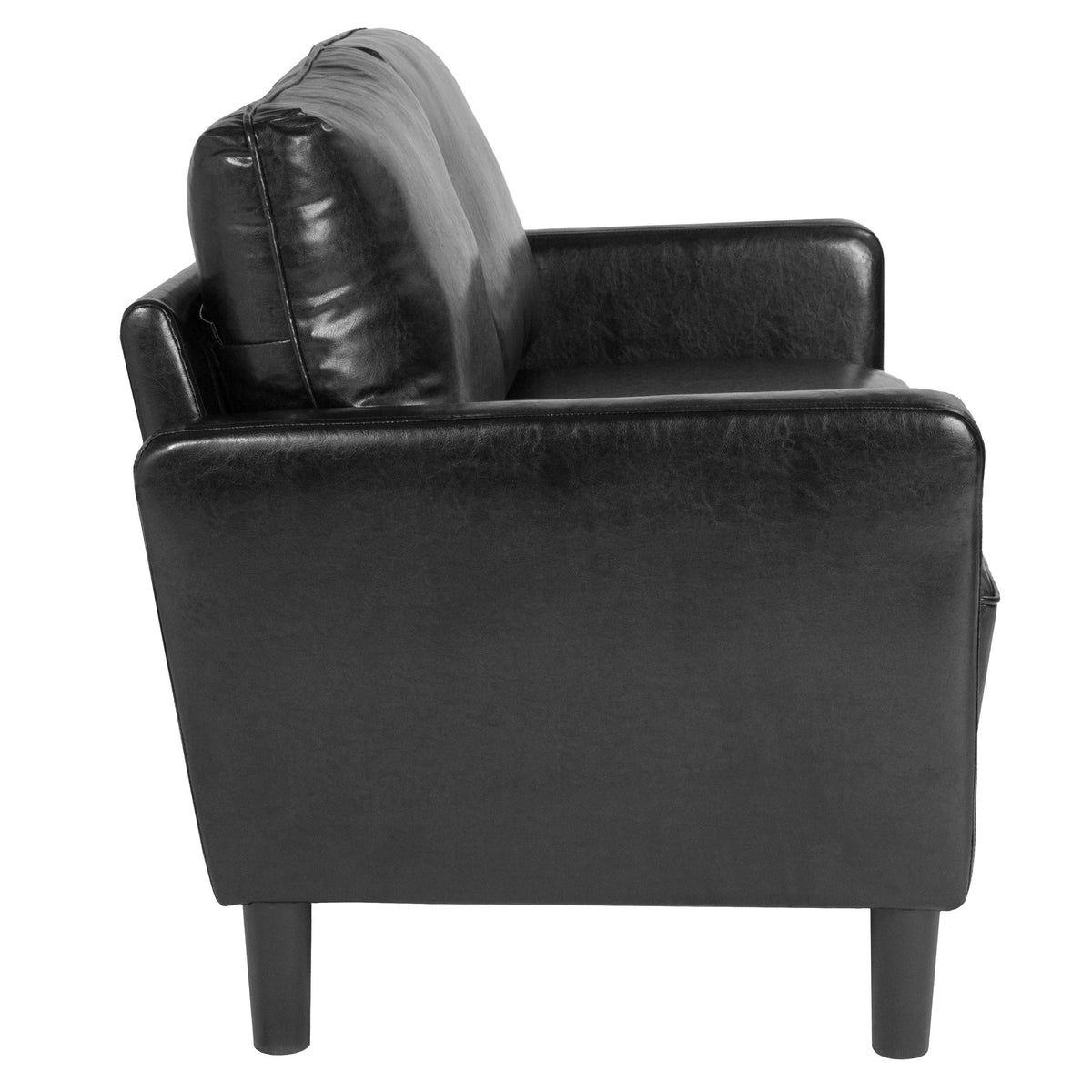 Brown Leather Straight Arm Loveseat A815738