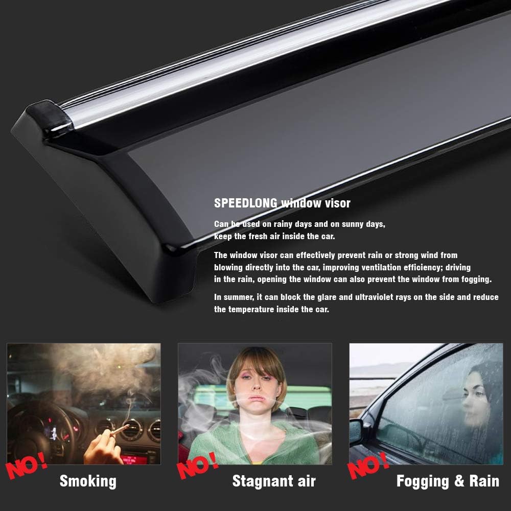 Car Window Visor Vent Shade Deflector Sun/Rain Guards V5921