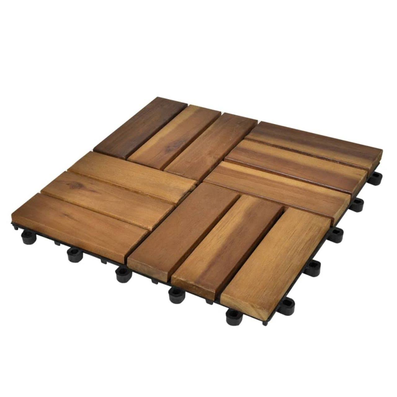 Acacia Decking Tiles Set of 30 K146668