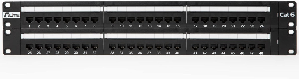 Cat6 24 Port Patch Panel, 1U, Pack of 2 R306375