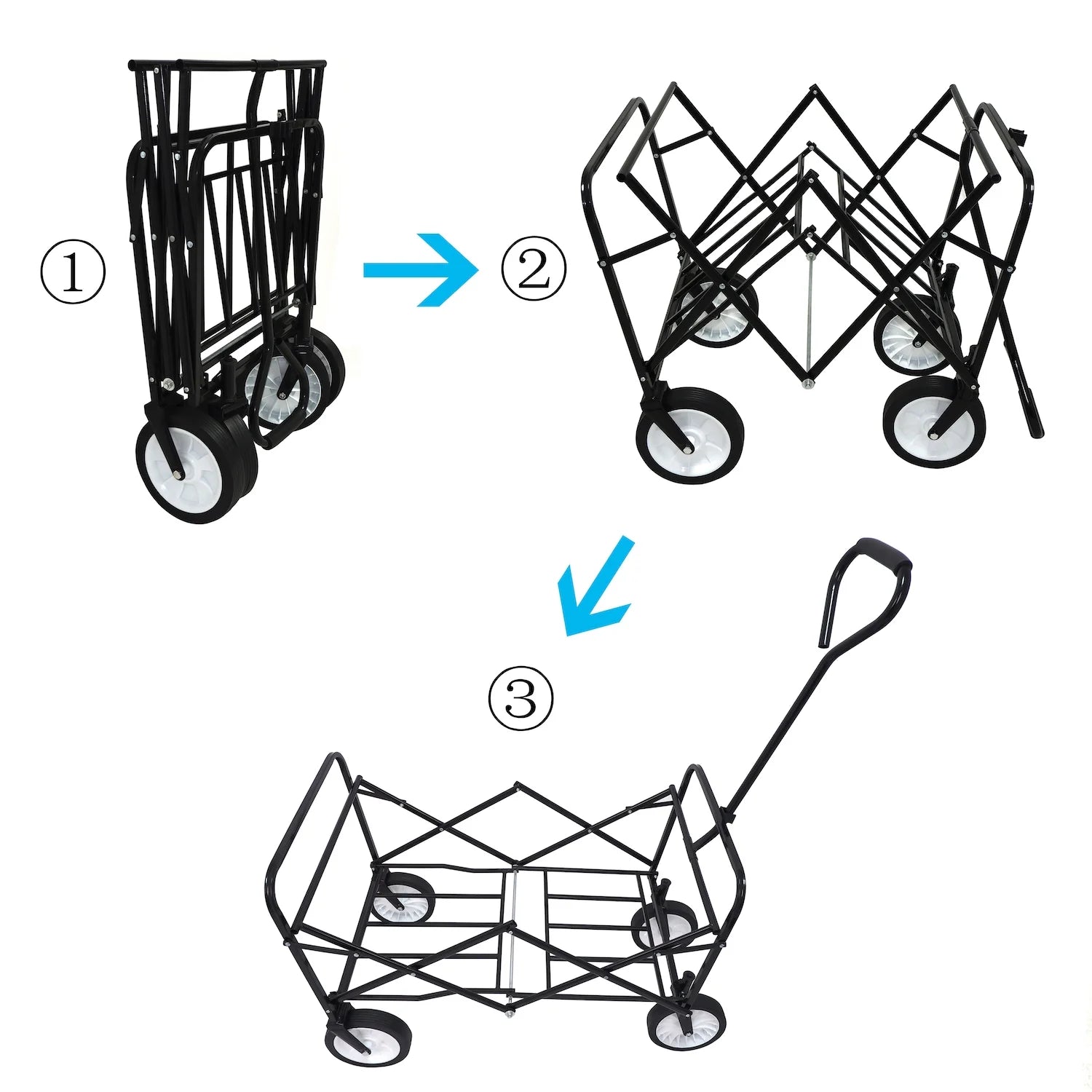 Blue Collapsible Outdoor Utility Wagon Cart Z7660