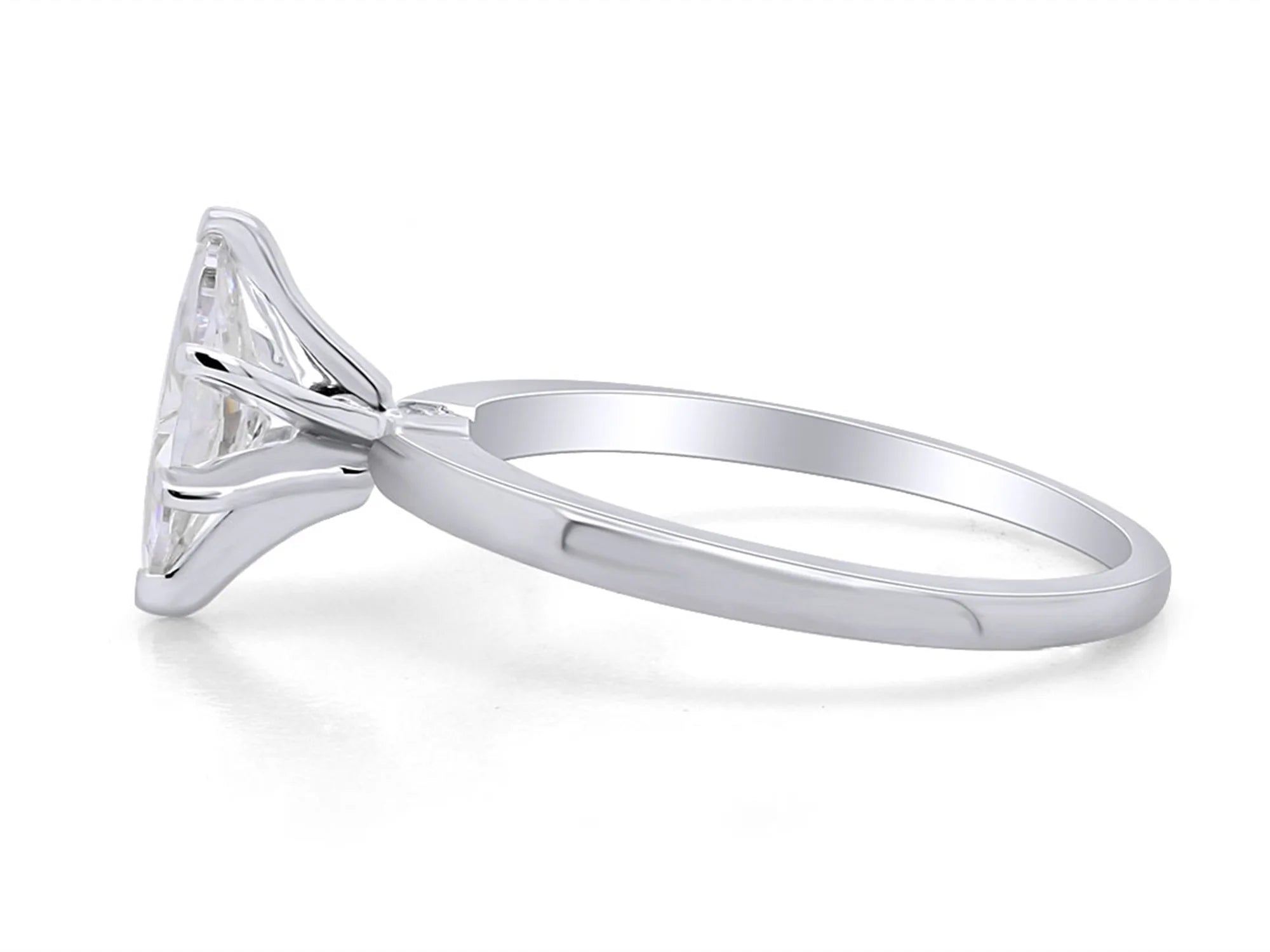 14K White Gold Plated 925 Sterling Silver Cubic Zirconia Solitaire Ring G5524
