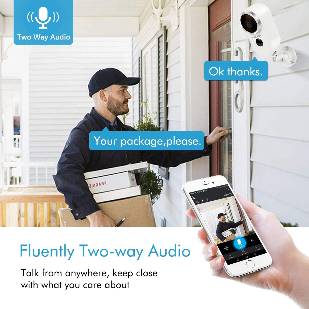 Outdoor Solar Security Camera Wireless 1080P Rechargeable Battery Powered WiFi Camera 2 Way Audio HD Video Wirefree IP Camera Motion Alarm Home Surveillance Camera System X86148
