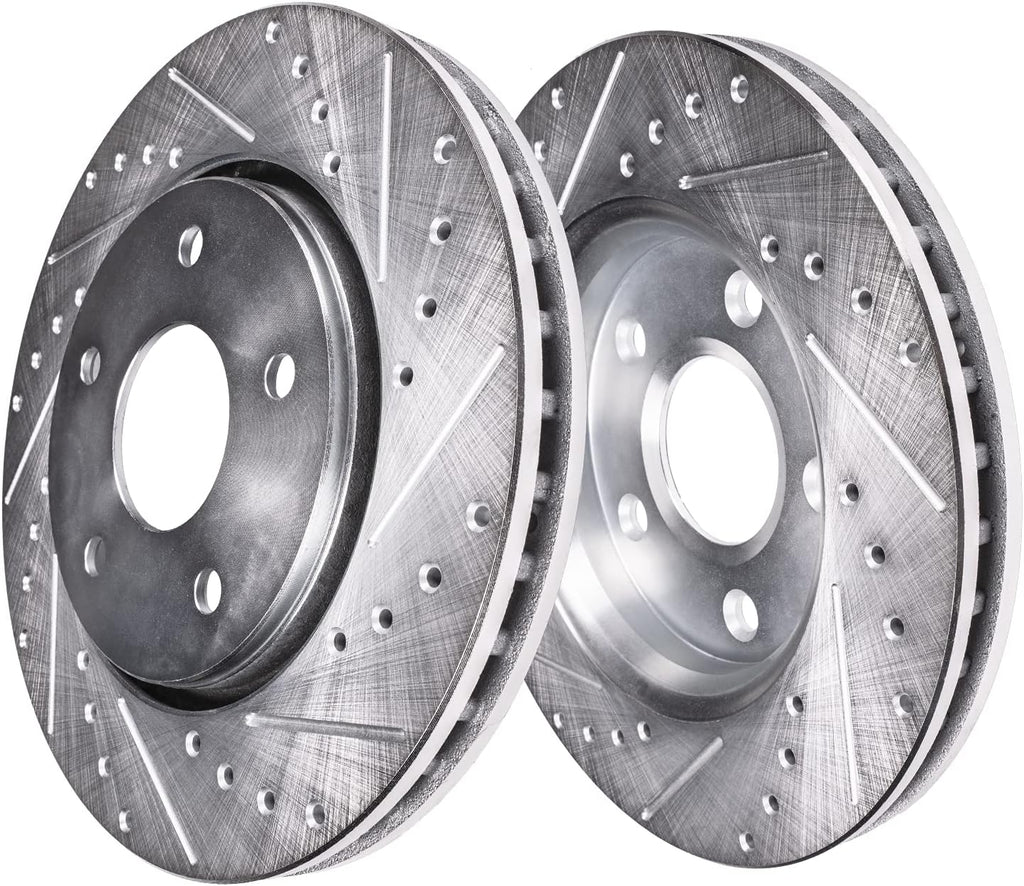 Drilled Slotted Disc Brake Rotors 4pc Set H886412