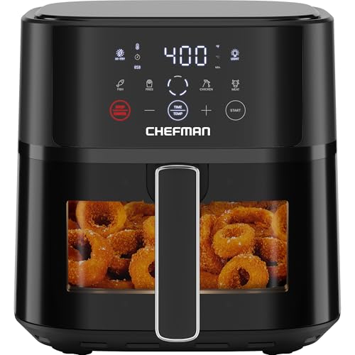 6 QT Compact Air Fryer with Touchscreen Controls and Nonstick Basket J213