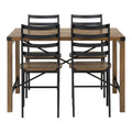 5-Piece Industrial Metal Dining Set with Slat Back Chair M696