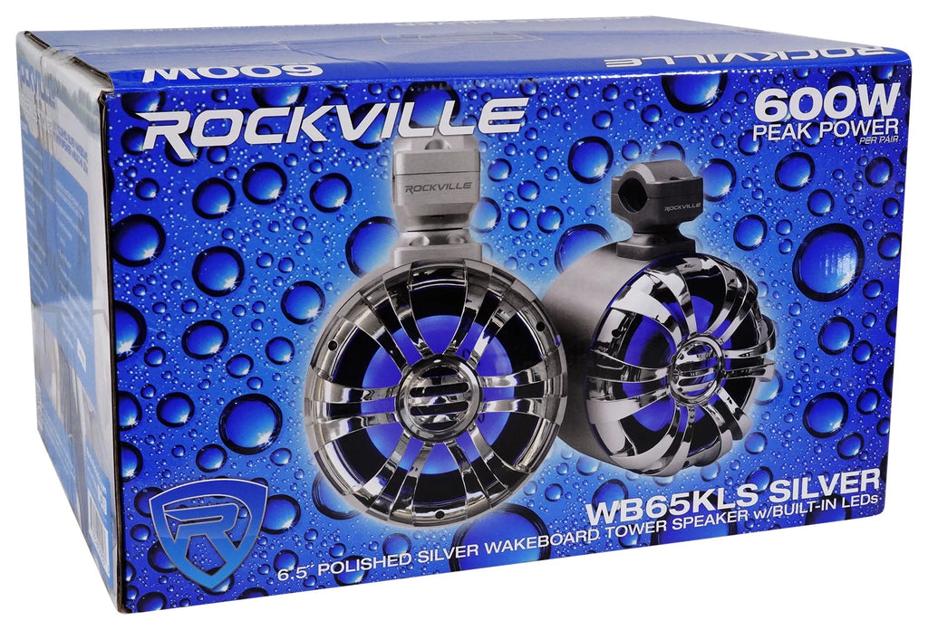 6.5" 300w Metal Marine Wakeboard LED Tower Speakers O579232