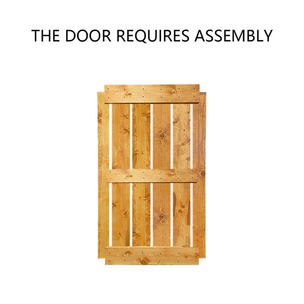 Solid Colonial Maple Stained Pine Wood Interior Sliding Barn Door with Hardware Kit L106579