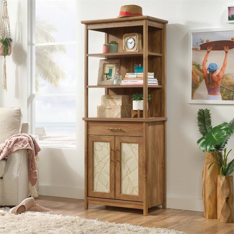 Wood Tall Bookcase with Doors in Sindoori Mango Brown L5805