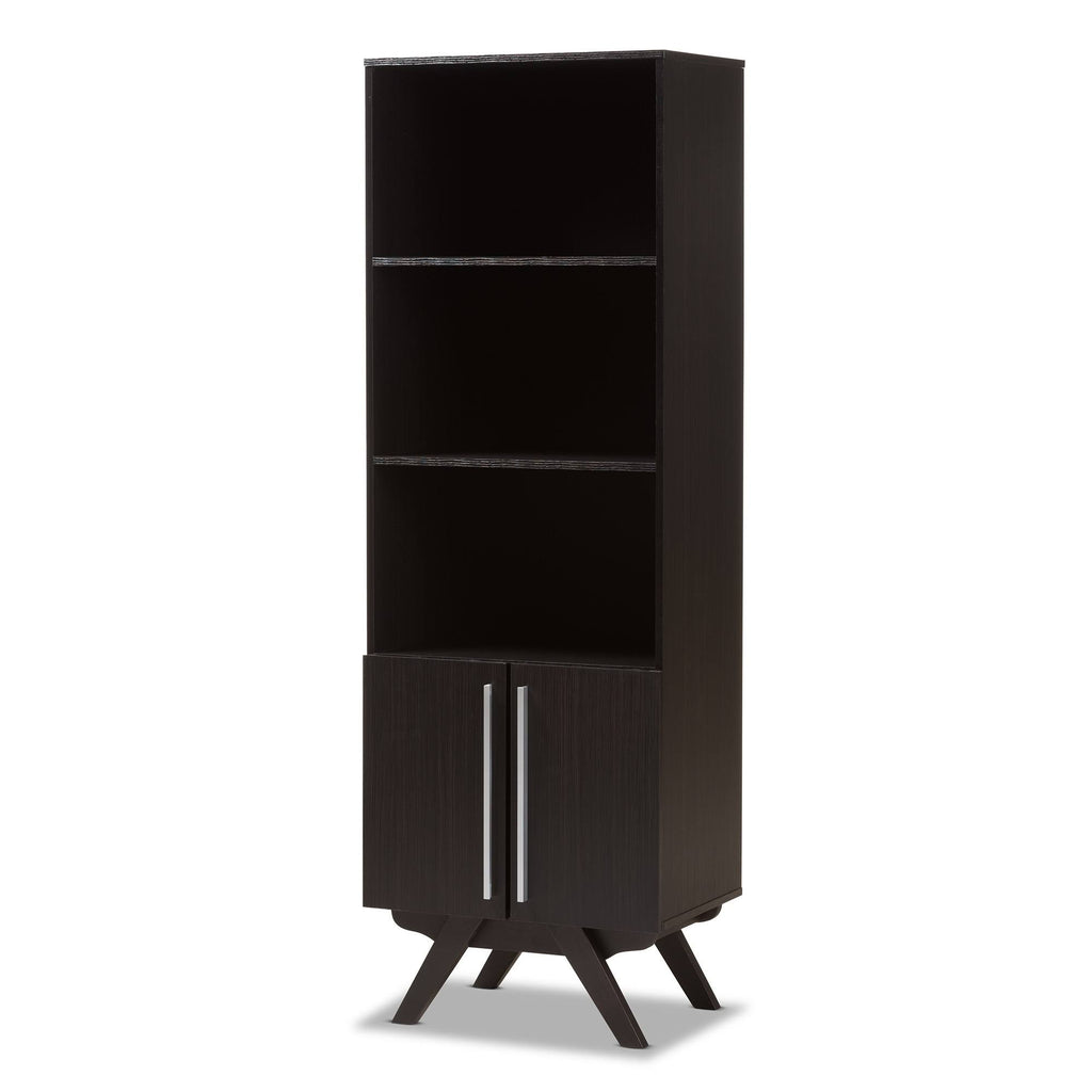 Espresso Brown Finished Wood Bookcase D709