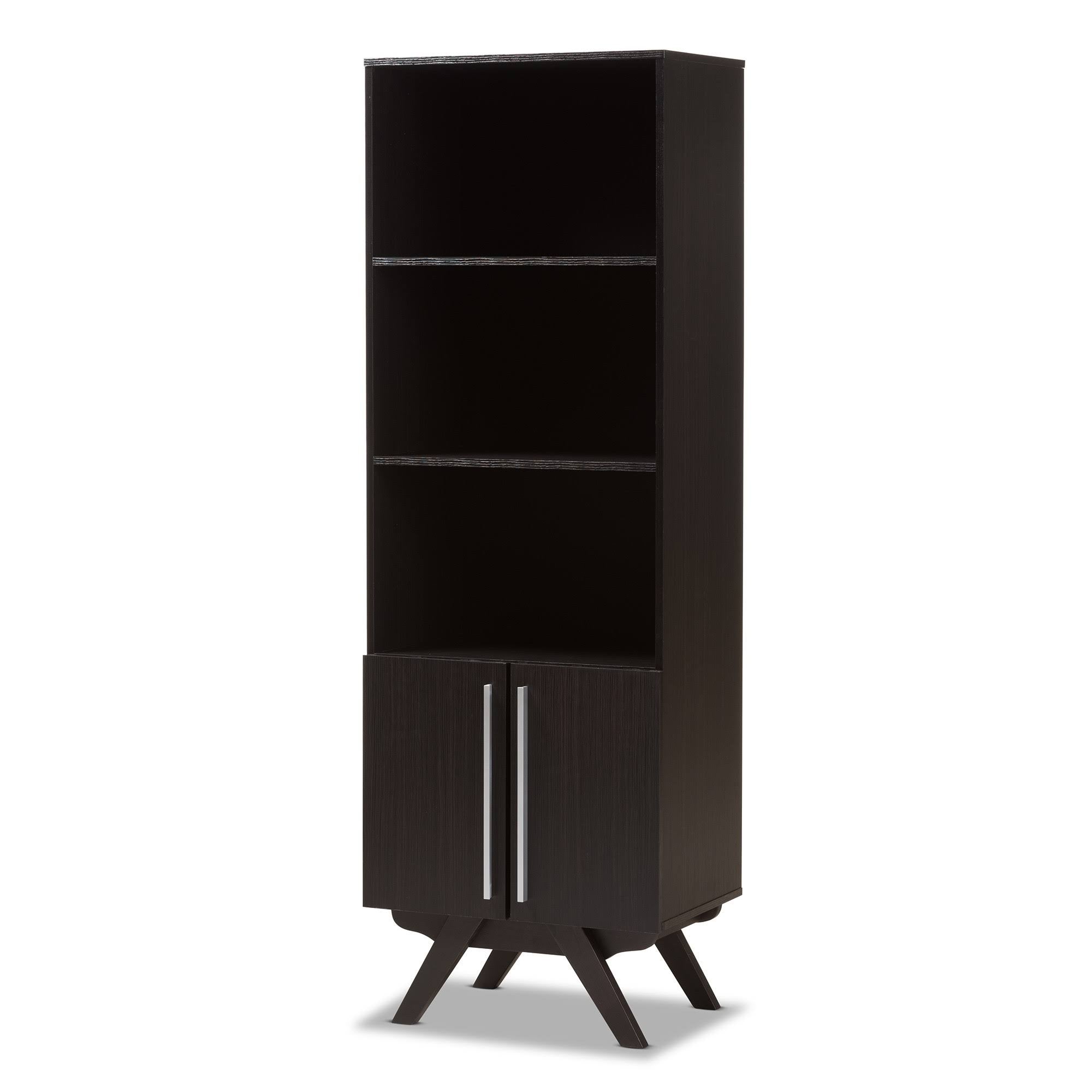 Espresso Brown Finished Wood Bookcase D709