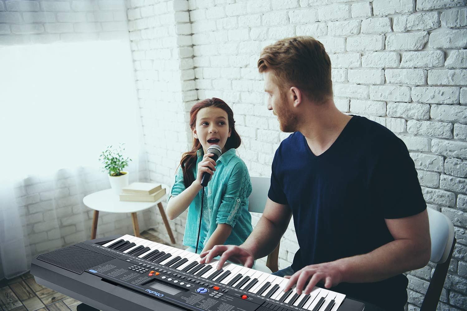 61 Keys Electric Keyboard Piano with Headphone Jack, USB Port, Teaching Modes T369