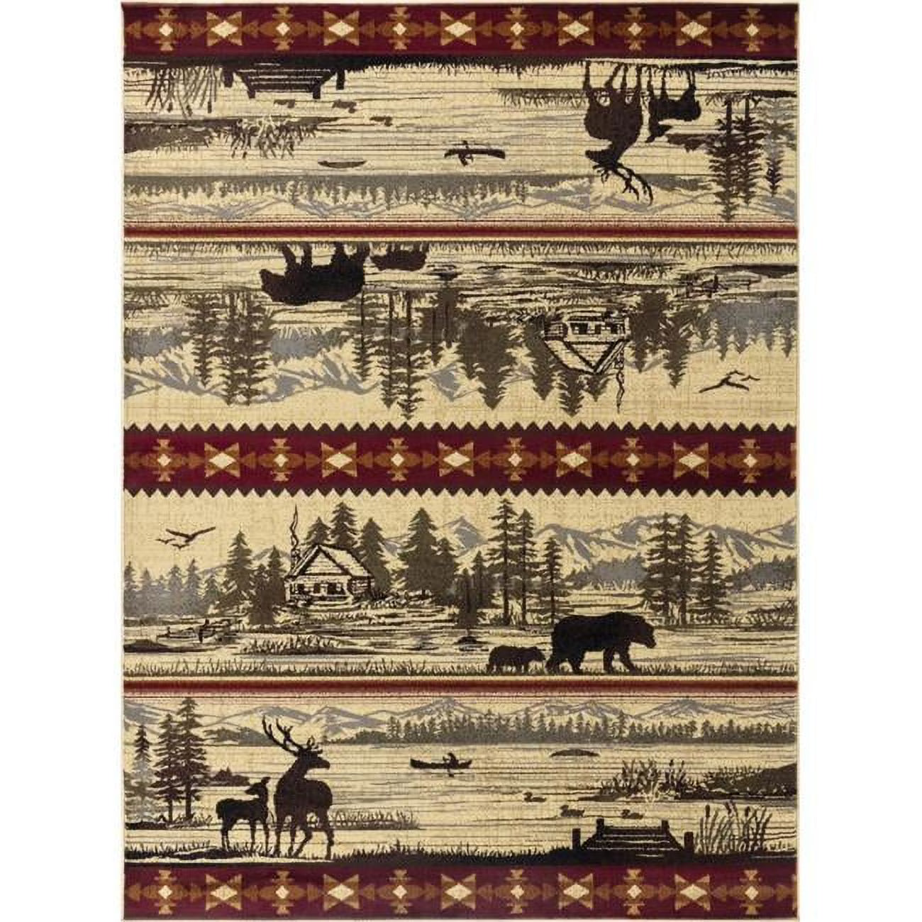 Cream Cabin Life Lodge Rectangle Rug N7283